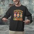 Groovy Thanksgiving With My Gnomie Women Teacher Fall Gnome Men Graphic Sweatshirt, Groovy Teacher Sweatshirts, gift for family, gift for coworker