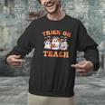 Halloween Teacher Ghosts Trick Or Teach Retro Costume Women Men Graphic Sweatshirt, gift for family, gift for coworker Halloween Teacher Ghosts Trick Or Teach Retro Costume Women Men Graphic Sweatshirt, gift for family, gift for coworker