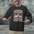In October 2nd Grade Teachers Wear Pink Ribbon Breast Cancer Men Graphic Sweatshirt, gift for family, gift for coworker