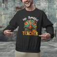 One Thankful Teacher Thanksgiving Turkey Cute Crayon Pencil Men Graphic Sweatshirt, gift for family, gift for coworker