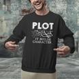 Plot It Builds Character Book Reading Teacher Men Graphic Sweatshirt, gift for family, gift for coworker