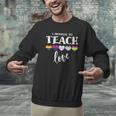 I Promise To Teach Love LGBT-Q Pride Proud Ally Teacher Men Graphic Sweatshirt, gift for family, gift for coworker