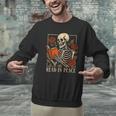 Read In Peace Skeleton Reading Book Halloween Teacher Men Graphic Sweatshirt, gift for family, gift for coworker