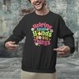 Retro Helping Small Hands Do Big Things Teacher Appreciation For Men Women Men Graphic Sweatshirt, gift for family, gift for coworker