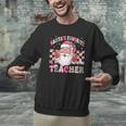 Santa's Favorite Teacher Groovy Christmas Teacher Boys Girls Men Graphic Sweatshirt, Groovy Teacher Sweatshirts, gift for family, gift for coworker