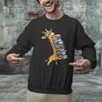 Teacher Shirt Giraffe Holding Books Bookworm Librarian Men Graphic Sweatshirt, gift for family, gift for coworker