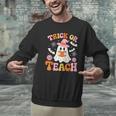 Trick Or Teach Cute Floral Ghost Teacher Halloween Costume Men Graphic Sweatshirt, gift for family, gift for coworker