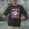 Trick Or Teach Halloween Teacher Floral Ghost Groovy Men Graphic Sweatshirt, Groovy Teacher Sweatshirts, gift for family, gift for coworker Trick Or Teach Halloween Teacher Floral Ghost Groovy Men Graphic Sweatshirt, Groovy Teacher Sweatshirts, gift for family, gift for coworker
