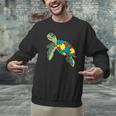 Turtle Puzzle Pieces For Autism Awareness Kids Women Teacher Men Graphic Sweatshirt, gift for family, gift for coworker