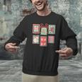 Vintage Preppy Very Merry Teacher Santa Stamps Christmas Men Graphic Sweatshirt, gift for family, gift for coworker