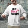 Our Flock Rocks Flamingo Mother's Day Teacher Men Graphic Sweatshirt, gift for family, gift for coworker