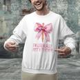I'm Literally Just a Teacher Pencil Coquette Bow School Men Graphic Sweatshirt, gift for family, gift for coworker I'm Literally Just a Teacher Pencil Coquette Bow School Men Graphic Sweatshirt, gift for family, gift for coworker