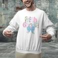 Preppy Fifth Grade Teacher Blue Floral Coquette Pencil Bow Men Graphic Sweatshirt, gift for family, gift for coworker