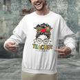 Teacher Life Messy Bun Glasses Leopard Sunflower Men Graphic Sweatshirt, gift for family, gift for coworker