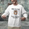 This Is My Tired Teacher Costume Skull Halloween Messy Bun Men Graphic Sweatshirt, gift for family, gift for coworker This Is My Tired Teacher Costume Skull Halloween Messy Bun Men Graphic Sweatshirt, gift for family, gift for coworker