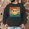 Back To School Groovy Smile Preschool Teachers Students Kids Men Graphic Sweatshirt, novelty gifts, funny gifts