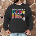 Battery Life Of a Teacher Shirt Thanksgiving Teacher Men Graphic Sweatshirt, novelty gifts, funny gifts