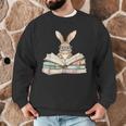 Cute Reading Bunny Glasses Books Bookworm Reader Teacher Men Graphic Sweatshirt, novelty gifts, funny gifts