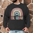 ESL Squad Teacher Crew Team Back To School English Rainbow Men Graphic Sweatshirt, novelty gifts, funny gifts