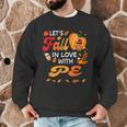Lets Fall In Love With PE Teacher Thanksgiving Men Graphic Sweatshirt, novelty gifts, funny gifts