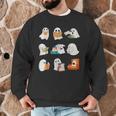 Ghost Reading Teacher Halloween Librarian Book Lover School Men Graphic Sweatshirt, novelty gifts, funny gifts