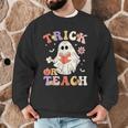 Groovy Halloween Trick Or Teach Retro Floral Ghost Teacher Men Graphic Sweatshirt, novelty gifts, funny gifts Groovy Halloween Trick Or Teach Retro Floral Ghost Teacher Men Graphic Sweatshirt, novelty gifts, funny gifts
