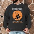 Halloween Teacher Witch Lets Eat Kids Punctuation Men Graphic Sweatshirt, novelty gifts, funny gifts
