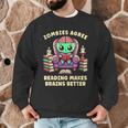 Halloween Teacher Zombie Reading Is Good For Brains Men Graphic Sweatshirt, novelty gifts, funny gifts Halloween Teacher Zombie Reading Is Good For Brains Men Graphic Sweatshirt, novelty gifts, funny gifts