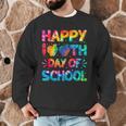 Happy 100th Day Of School Teacher Student 100 Days Tie Dye Men Women Kids Men Graphic Sweatshirt, novelty gifts, funny gifts
