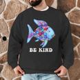 Be Kind Rainbow Fish Teacher Life Teaching Back To School Men Graphic Sweatshirt, novelty gifts, funny gifts