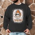 Messy Bun Spooky Teacher Bleached Halloween Teachers Men Graphic Sweatshirt, novelty gifts, funny gifts