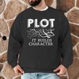 Plot It Builds Character Book Reading Teacher Men Graphic Sweatshirt, novelty gifts, funny gifts
