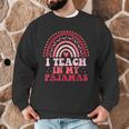 Rainbow Retro Homeschool Mom Teacher I Teach In My Pajamas Men Graphic Sweatshirt, novelty gifts, funny gifts