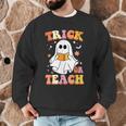 Retro Vintage Groovy Trick Or Teach Teacher Halloween For Men Women Kids Men Graphic Sweatshirt, novelty gifts, funny gifts