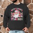 Santa's Favorite Teacher Groovy Christmas Teacher Boys Girls Men Graphic Sweatshirt, novelty gifts, funny gifts