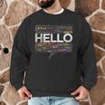 Start With Hello Different World Language Learning Teacher Men Graphic Sweatshirt, novelty gifts, funny gifts