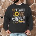 TEACH LOVE INSPIRE Teacher Sunflower Appreciation Men Graphic Sweatshirt, novelty gifts, funny gifts
