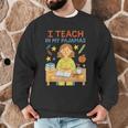 I Teach In My Pajamas Crayon Home School Teacher PJs Men Graphic Sweatshirt, novelty gifts, funny gifts