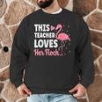 This Teacher Loves Her Flock Teaching Flamingo Girl Men Graphic Sweatshirt, novelty gifts, funny gifts