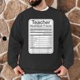 Teacher Nutrition Facts Teachers Nutritional Fact Men Graphic Sweatshirt, novelty gifts, funny gifts