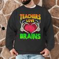 Teacher Teachers Love Brains Skeleton Hand Heart Halloween Men Graphic Sweatshirt, novelty gifts, funny gifts Teacher Teachers Love Brains Skeleton Hand Heart Halloween Men Graphic Sweatshirt, novelty gifts, funny gifts