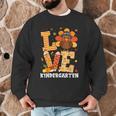Thanksgiving Love Kindergarten Teacher Turkey Autumn Fall Men Graphic Sweatshirt, novelty gifts, funny gifts