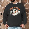 Trick Or Teach Groovy Retro Ghost Halloween Teacher Kids Men Graphic Sweatshirt, novelty gifts, funny gifts