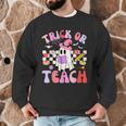 Trick Or Teach Halloween Teacher Floral Ghost Groovy Men Graphic Sweatshirt, novelty gifts, funny gifts Trick Or Teach Halloween Teacher Floral Ghost Groovy Men Graphic Sweatshirt, novelty gifts, funny gifts
