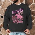 Vintage Howdy First Grade Cowgirl Teacher Western School Men Graphic Sweatshirt, novelty gifts, funny gifts