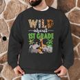 Wild About 1st Grade Teacher Student First Grade Zoo Safari Men Graphic Sweatshirt, novelty gifts, funny gifts