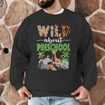 Wild About Preschool Teacher Student Preschool Zoo Safari Men Graphic Sweatshirt, novelty gifts, funny gifts