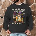 Will Trade Students For Candy Teacher Ghost Halloween Men Graphic Sweatshirt, novelty gifts, funny gifts