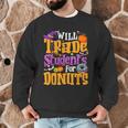 Will Trade Students For Donuts Halloween Teacher Men Graphic Sweatshirt, novelty gifts, funny gifts