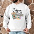 Coffee Gives Me Teacher Power Teacher Elementary Women Men Graphic Sweatshirt, novelty gifts, funny gifts